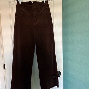 7 for all Mankind Brown Wide-Leg Corduroy Pants size 6